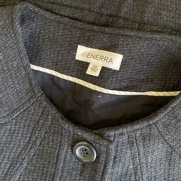 Gennera Short Sleeve Wool Tunic Length Jacket Charcoal Grey - Picture 5 of 6